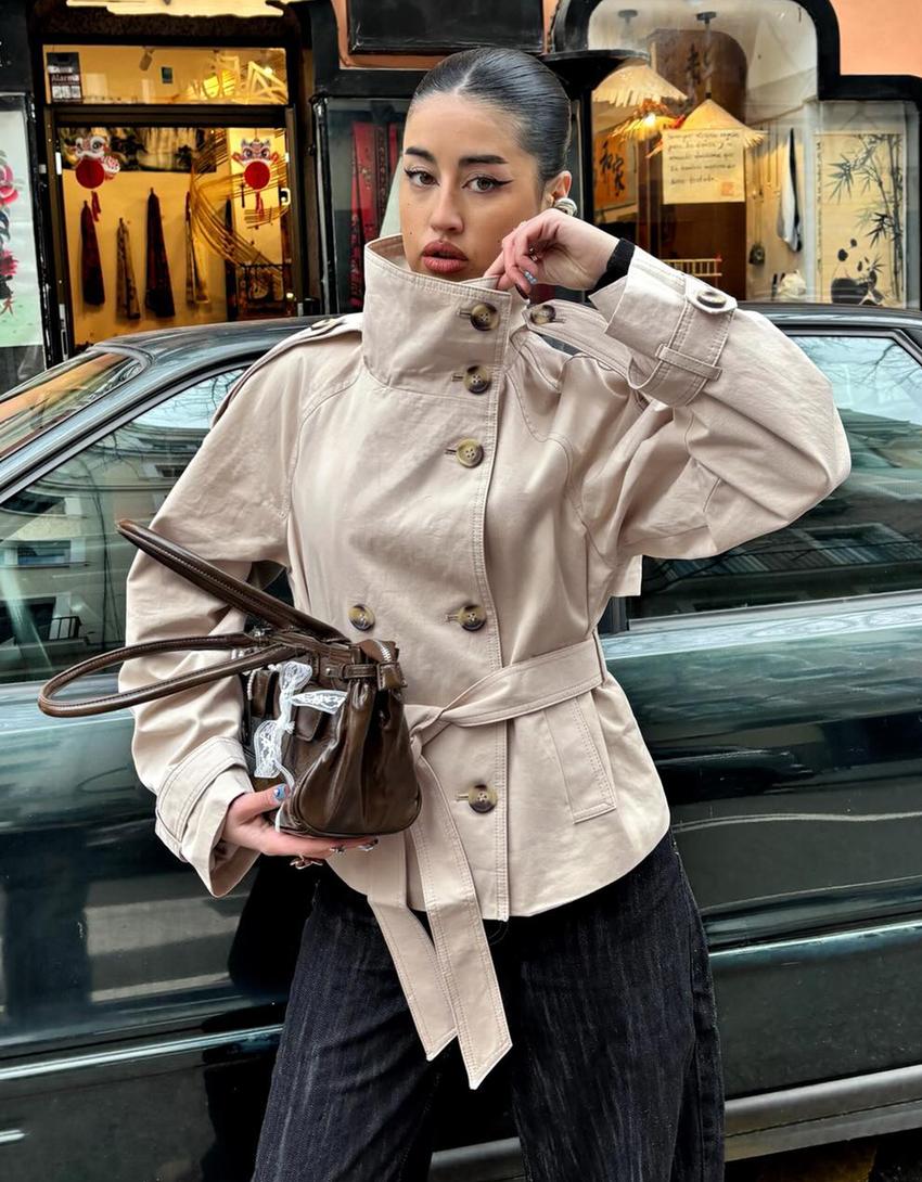 ELYARA - Trench coat col cheminée