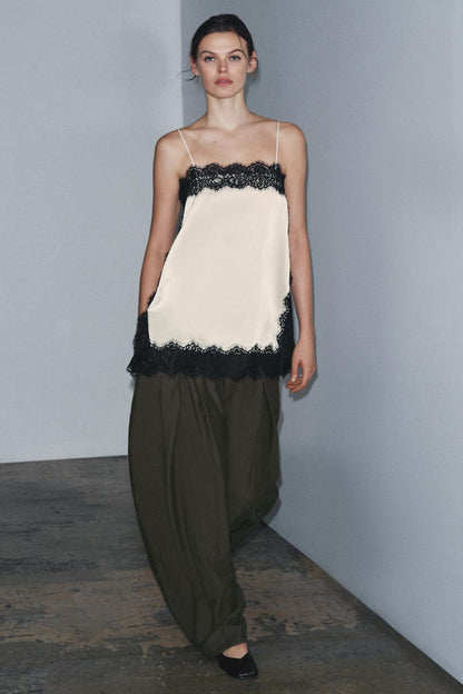 ELYARA - Top Satiné Dentelle