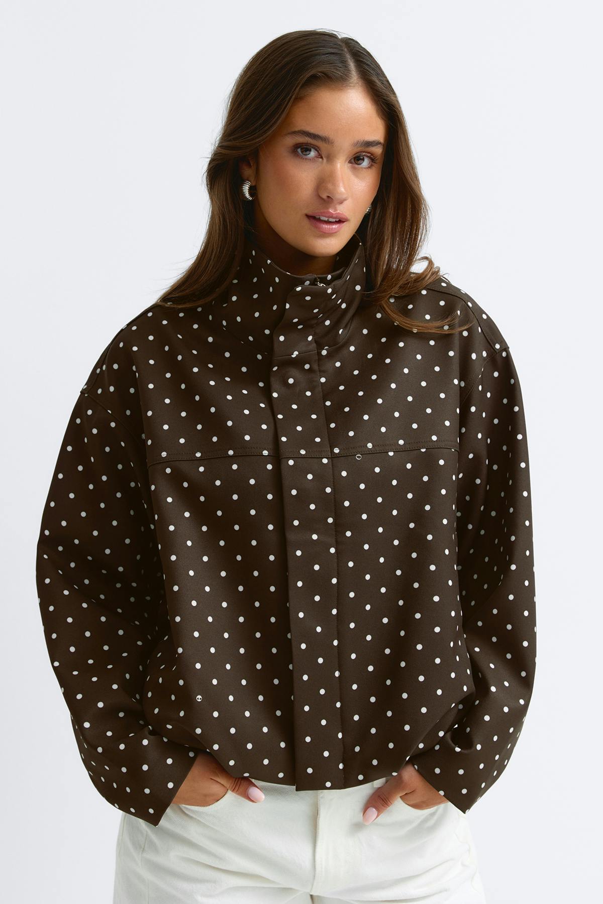 ELYARA - High neck dot jacket