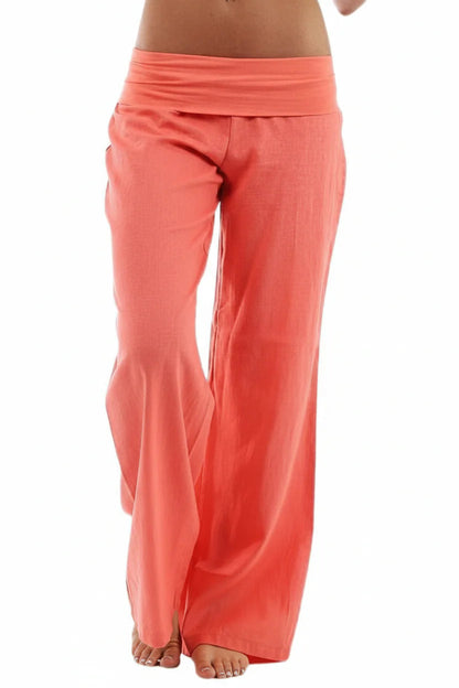 ELYARA - Coral foldover trousers